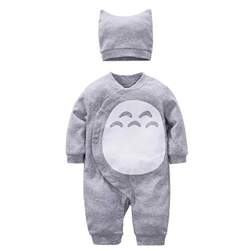 Baby Boy Girl Totoro Romper Cute Cartoon Cosplay Onesies Outfit Set Gray, 66 3-6Months