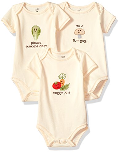 Unisex Baby  Cotton Bodysuits, Mushroom 3-Pack, 6-9 Months