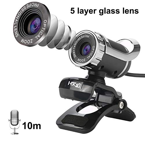 USB Webcam 480P HD Video with Microphone Web Cam USB Plug and Play Recording for PC Computer Laptop for Mac Windows XP / 7/8 / 10 and Android TV