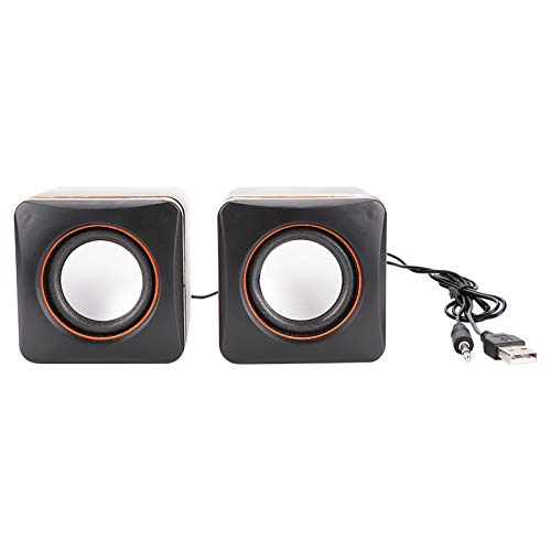 Portable Speaker, USB Computer Speaker with Stereo Sound, Mini Wired Speaker for PC, Games, Music, Tablet, Smartphone and Videos