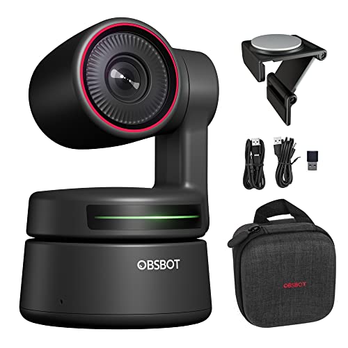 Tiny 4K AI-Powered PTZ 4K Webcam Ultra HD Auto-Frame Gesture Control HDR Webcam with 4X Zoom for Online Meeting/Online Class Video Chat Live Streaming Works with Zoom,Skype,TicTok,YouTube,etc