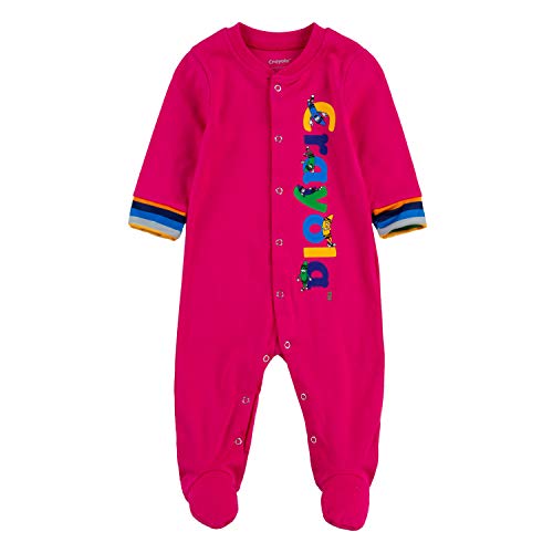 Baby Long Sleeve Footed Coverall Bodysuit, Razzmatazz, 0/3M