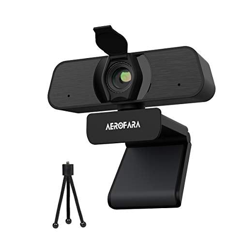 2K PC Webcam with Microphone,Desktop Computer USB Camera with Privacy Cover and Tripod, Noise Reduction,110-degree Wide Angle, Plug and Play for Live Streaming, Online Class