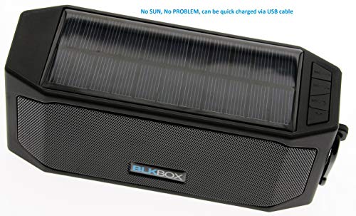 Wireless Solar Bluetooth Speaker for iOS, Androids, All Phones, Tablets, Computers (Black)