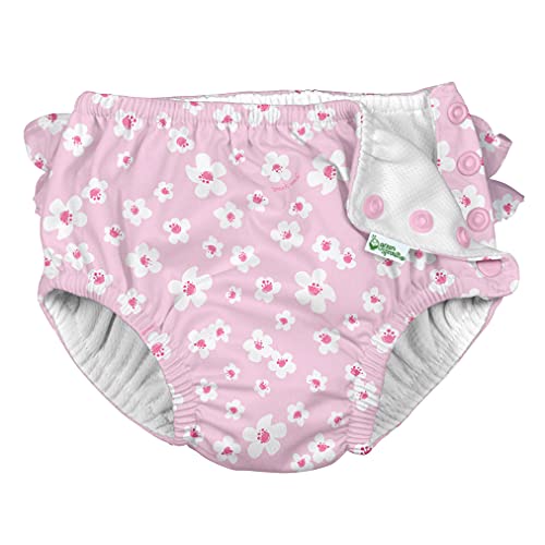 i Play Girls Reusable Absorbent Baby Swim Diapers Small Blossoms 6 Months