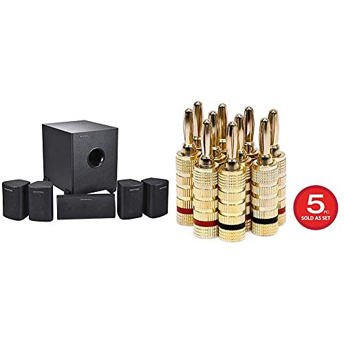 108247 Sound Wall Mount Speakers, Black & Banana Plugs, Gold