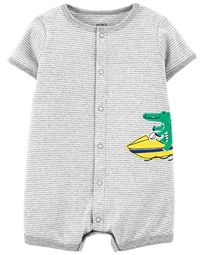 Carter s Baby Boys  Firetruck Creeper  , Grey Speed Gator, 0_Month