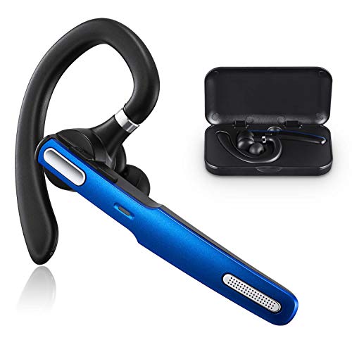 Bluetooth Headset, Wireless Bluetooth Earpiece V5.0 Hands-Free Earphones with Stereo Noise Canceling Mic, Compatible iPhone Android Cell Phones Driving/Business/Office