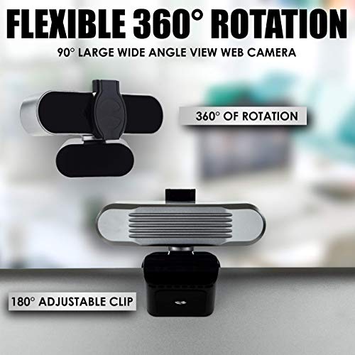 Webcam with Microphone, 1080P HD Webcam Streaming Computer Web Camera -USB Wide Angle Computer Camera for YouTube Skype OBS Laptop Desktop Webcam for Video Calling Gaming Recording Conferencing