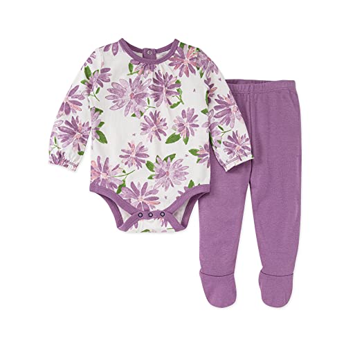 Burt s    Bodysuit   Pant Set, 100   Cotton, Tumbling Petals, 3 Months