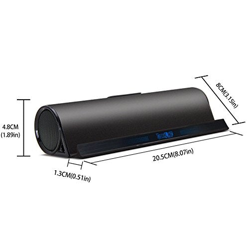 Wireless Bluetooth Speakers, Portable Phone Tablet Stand Holder Speaker, Dual Drivers Bass Stereo Dock Speaker for iPad, Phone, Outdoor, Travel, Home Party (Black)
