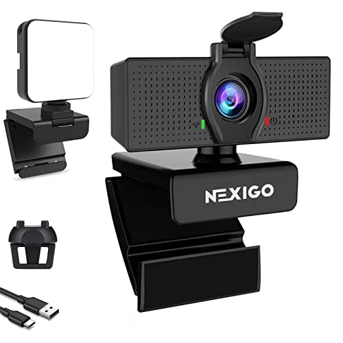 1080P Business Webcam Kits, N60 HD Web Camera with Microphone and Privacy Cover, Software Control, Enhanced Video Conference Lighting Kit with Webcam Style Clip, for Zoom/Skype/Teams