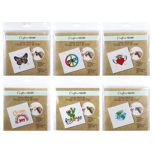 Crafter's Square Cross Stitching Kits, 8.375x7.5 in. (Pack of 24)