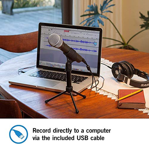 Q2U USB/XLR Dynamic Microphone for Windows, Mac, iOS Devices, Mixers, and PA Systems Bundle with Blucoil 1080p USB Webcam, USB-A Mini Hub, and 3-FT USB 2.0 Type-A Extension Cable
