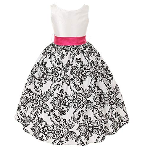 White Black Velvet Special Occasion Dress w/Fuchsia Sash Baby XS (0-3 Month)