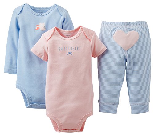 Baby Girls' 3 Piece Take me Away Set (Baby) - Sweetheart - Blue - 18 Months
