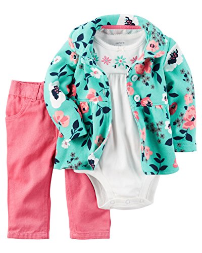 Baby Girls' 3 Pack Printed Cardigan Set 3 Months