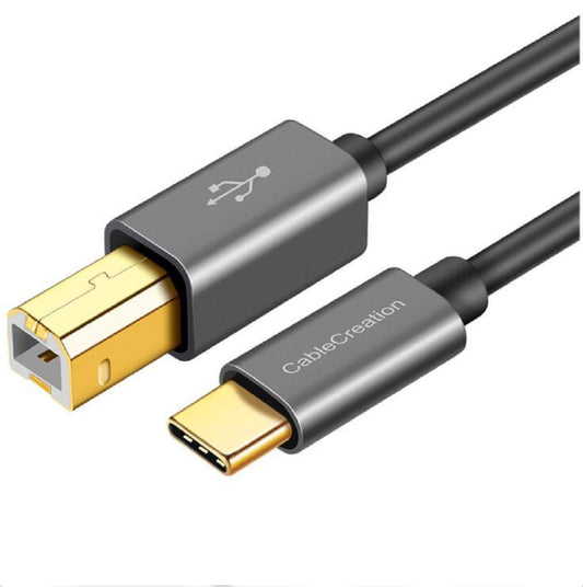Type-c to USB2.0 Square Print line Laptop Connected to fax Machine Scanner Connection line Compatible with MacBook,Huawei Matebook,XIAOMI Laptop and More (3M)
