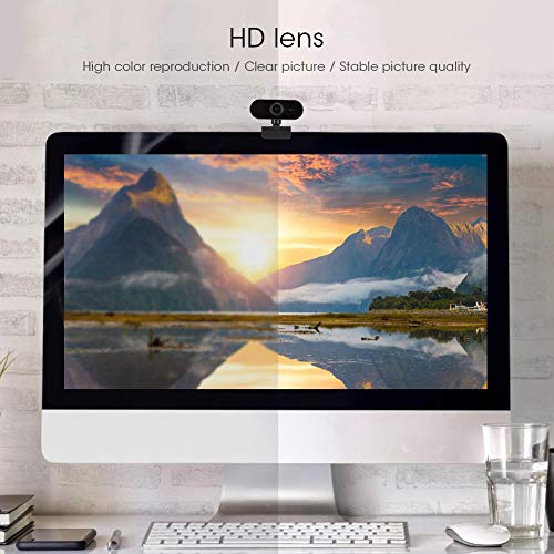 Webcam with Microphone, 1080P Desktop/Laptop Computer Camera, USB Webcam Plug and Play, PC Webcam for Live Streaming, Video Call, Conference, Recording, Online Classes, Game(Black)