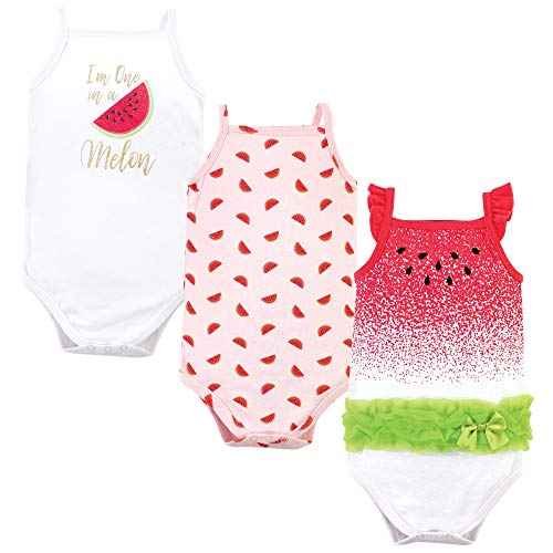 Unisex Baby Cotton Bodysuits, Watermelon, 3-6 Months