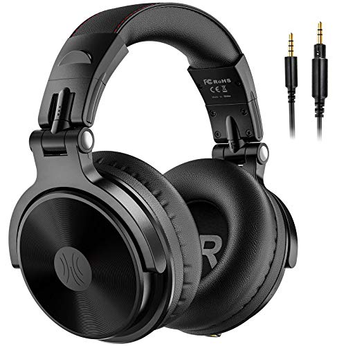 Bluetooth Over Ear Headphones - Wireless/Wired 110 Hrs Stereo Bluetooth Headsets Foldable Headset with Deep Bass 50mm Neodymium Drivers for PC/Phone - Studio Wireless(Y80B)