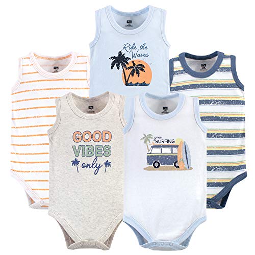 Unisex  Cotton Sleeveless Bodysuits Gone Surfing, 0-3 Months
