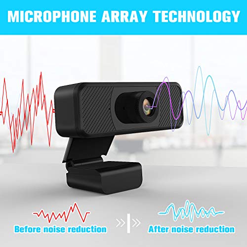 1080P Webcam with Microphone, Upgraded 2020 5 Megapixel Full HD PC Desktop or Laptop Webcam, 5 Millon Lens Streaming USB PC cam, Stream Cam for Video Calling with Flexible Rotatable Tripod