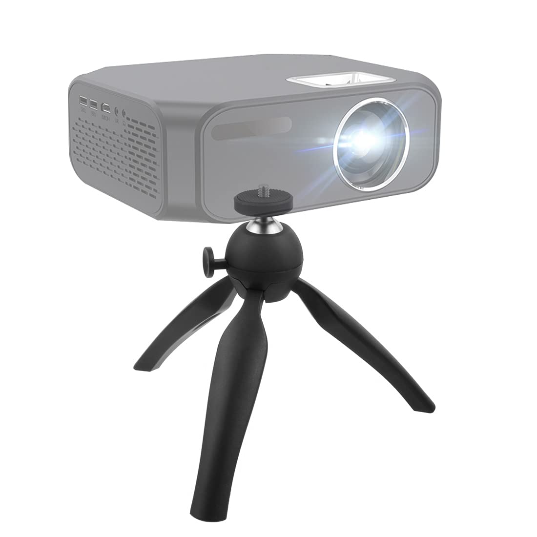 1/4 Screw Ball Head Smart Phone Holder Mini Tripod Mount Projector Bracket Selfie Stick for Gopro DSLR Camera (Black)