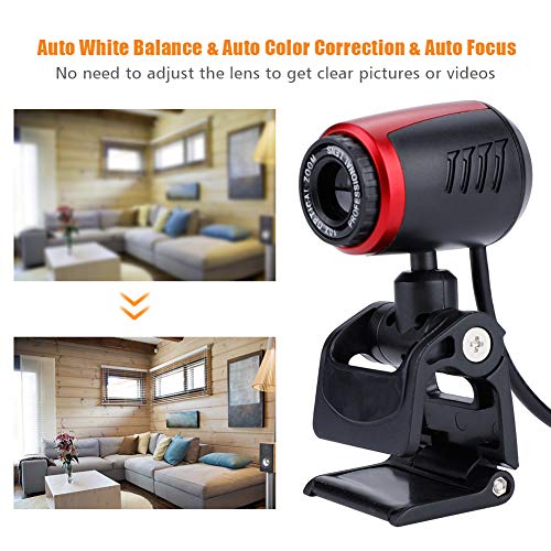 USB2.0 Video Camera with MIC 16MP HD Webcam Web Camera Cam Glass Lens 360 Degree Mini Web Camera for Computer PC Desktop Laptop Support Video