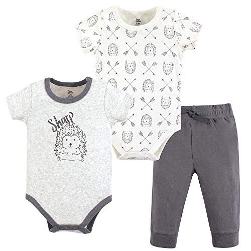 Bodysuit and Pant 3 Piece Set, Hedgehog, 0-3 Months