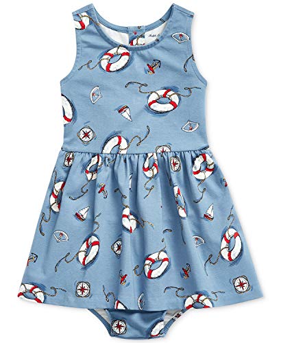 Baby Girls Nautical Dress (Blue(0001)/White, 3 Months)