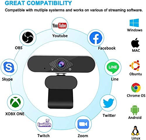 HD Webcam | 1080P Web Camera with Microphone,Plug and Play USB Computer Camera for Desktop Laptop,Video Conferencing Skype/Zoom/YouTube (Black&Silver)