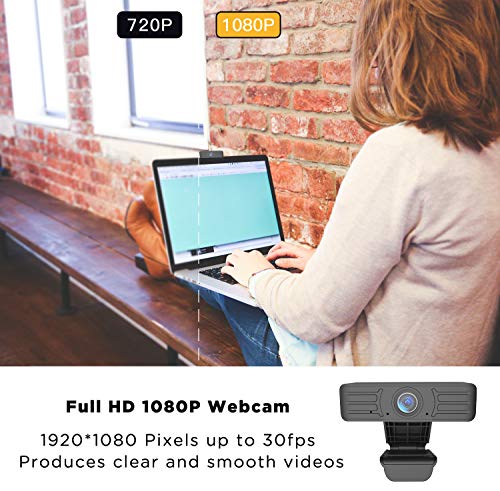 Web Camera Webcam 1080P with Built-in Dual Microphone, Full Hd 1080P Computer Camera Webcam for Home Office, Game Streaming, Webcam for Computer, Desktop and Laptop with Windows, Mac, Android