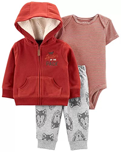 Carter s Baby Boys  Cardigan Sets  Leader Red Grey,