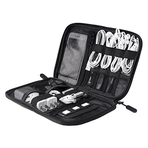 Electronic Organizer Small Travel Cable Organizer Bag for Hard Drives,Cables,USB, SD Card,Black