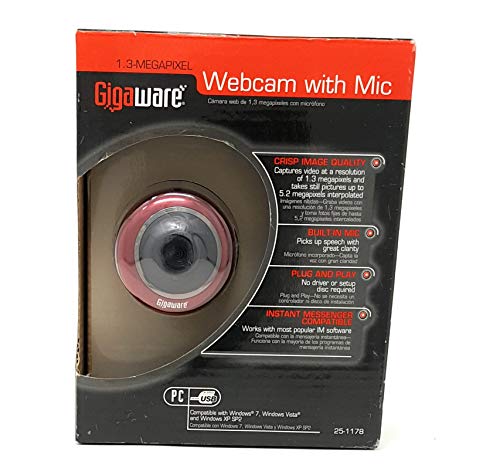 1.3 MP Webcam with Microphone Red 25-1178