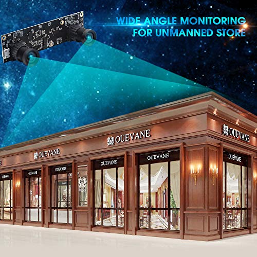Dual Lens USB Camera Module 1080p 3D Stereo VR HD Double Lens Camera Module,2mp Dual Lens Video Webcam Module,Web Camera Board Module M9 90 Degree Lens Web Cam for Raspberry Pi,Windows,Mac