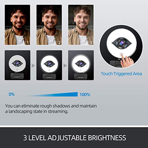 60FPS 1080P Webcam with Ring Light, Auto-Focus with Tripod, PA552 Pro Full HD Streaming Web Camera with Dual Microphones, Plug and Play for PC Mac Laptop Desktop Computer Online Conference