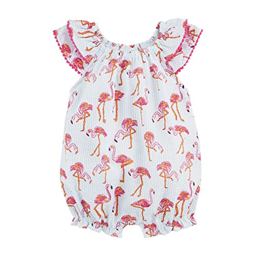 baby girls Ruffle Sleeves  Bubble Flamingo 12 18 Months, Flamingo, Size 12-18M US