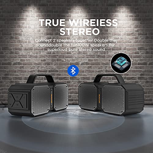 Bluetooth Speakers, M83 Speaker IPX6 Waterproof Portable LargeWireless Speaker,Bluetooth 5.2,50W Big Power, 24H Playtime,Suitable for Family Gatherings and Outdoor Bluetooth Speaker Black