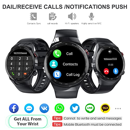 Smart Watch for Men, AK26 smartwatch for Android and iOS Phones (Dail/Receive Calls, Music Storage/Player), Fitness Tracker with Sleep/HR Monitor, IPS HD Full-View Screen, IP67 Waterproof