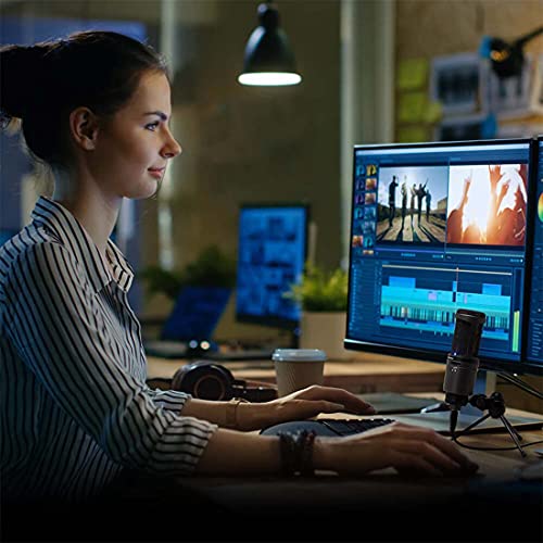 AT2020USB+ Cardioid Condenser USB Microphone with Built-In Headphone Jack Bundle with Boom Arm Plus Pop Filter, Blucoil 1080p USB Webcam, USB-A Mini Hub, and 3' USB Extension Cable