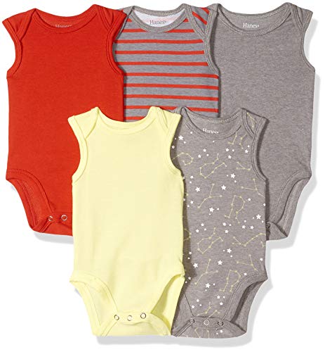 Ultimate Baby Flexy 5 Pack Sleeveless Bodysuits  Tanks , Yellow Reds, 18-24 Months