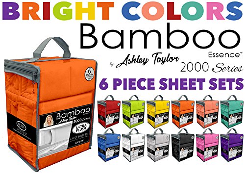 2000 Series by Ashley Taylor 6-Piece Ultra Plush-Wrinkle Free-Deep Pocket Sheet Set King/Cal King, Royal Blue)