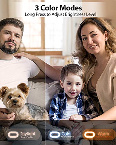 1080P Webcam with 3 Color Ring Light and Microphone, HD USB Web Camera, Plug & Play, Privacy Cover, Free Tripod, Autofocus, for Computer,PC,Laptop,Zoom Call,YouTube,Live Streaming,Video Conferencing