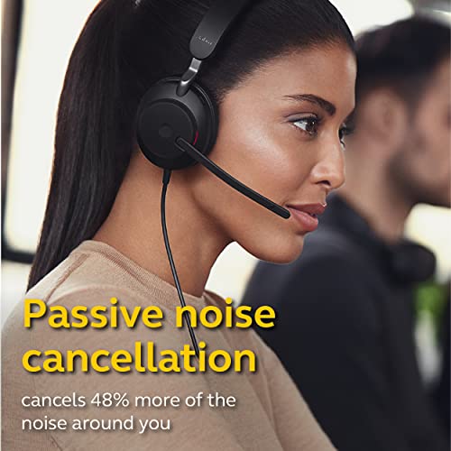 Evolve2 40 UC Wired Headphones, USB-A, Mono, Black - Telework Headset for Calls and Music, Enhanced All-Day Comfort, Passive Noise Cancelling Headphones, UC-Optimized with USB-A Connection