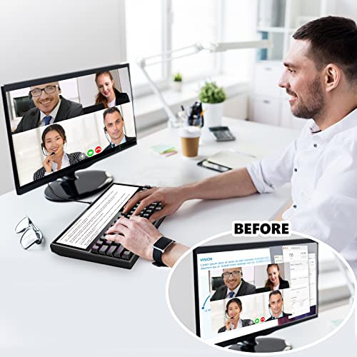 Ficihp Mechanical Keyboard, Built-in 12.6 Inch Touchscreen, Compact 71 Keys RGB LED Backlit N-Key Multifunctional Split Screen Keyboard for Mac Windows Android Black