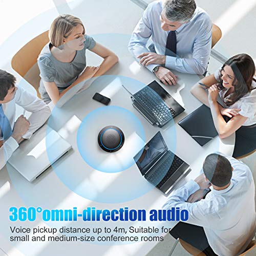 Bluetooth Speakerphone,Noise Reduction Conference Speaker with Mic,USB/Dongle/Bluetooth Connection,Enhanced Voice Pickup,Compatible with Meeting Apps for Home Office,Black