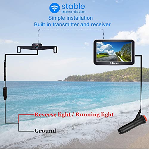 Wireless Backup Camera for Trucks Car Pickup Camper Van with 7 Inch Monitor System, HD 1080P Bluetooth Backup Camera 2.4G Stable Digital Signals, Support Add Second RV Rear View Camera- V29
