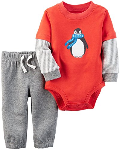 Carter s Baby Boys  Bodysuit Pant Sets, Heather, 3 Months